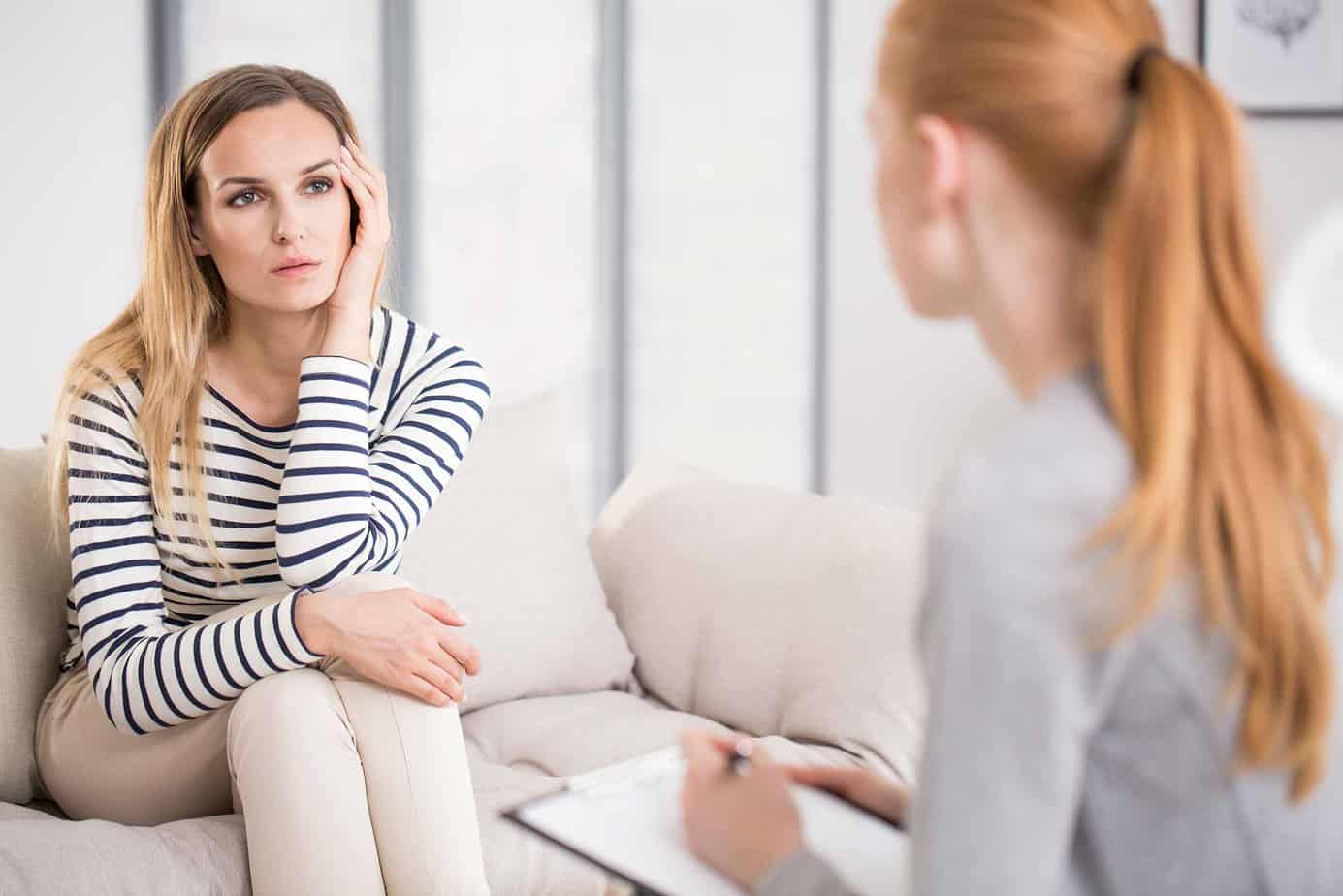 woman meeting with psychiatrist