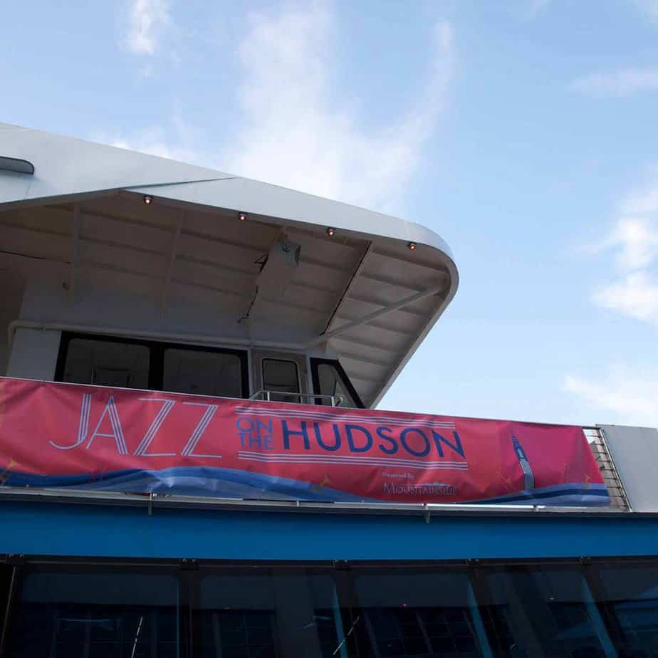 Boat sign at Mountainside Treatment Center Alumni Jazz on the Hudson Event in NYC