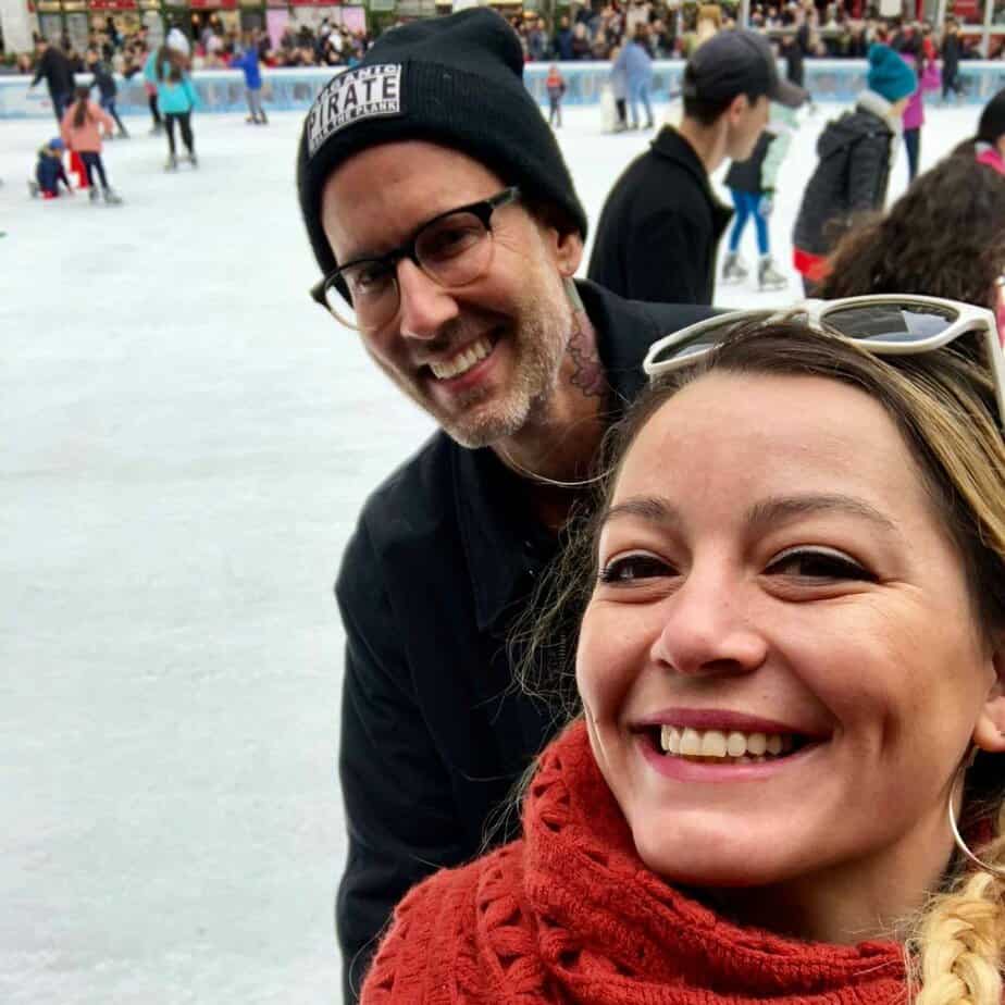 Man & Adriana Popa at Mountainside Treatment Center Alumni Ice skating social in NYC