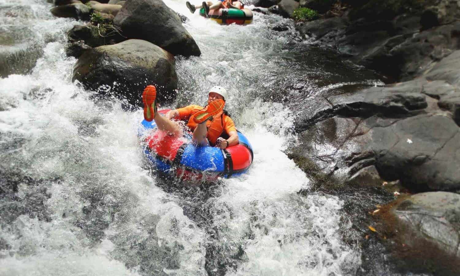 Water tubing down river at Mountainside Treatment Center Alumni 2017 Costa Rica trip