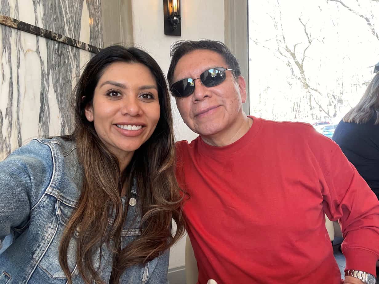 father and daughter at restaurant